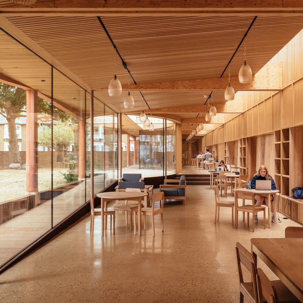 Award for Library Interior Featuring Recycled Timber Panelling