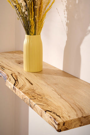 Floating spalted hornbeam shelf