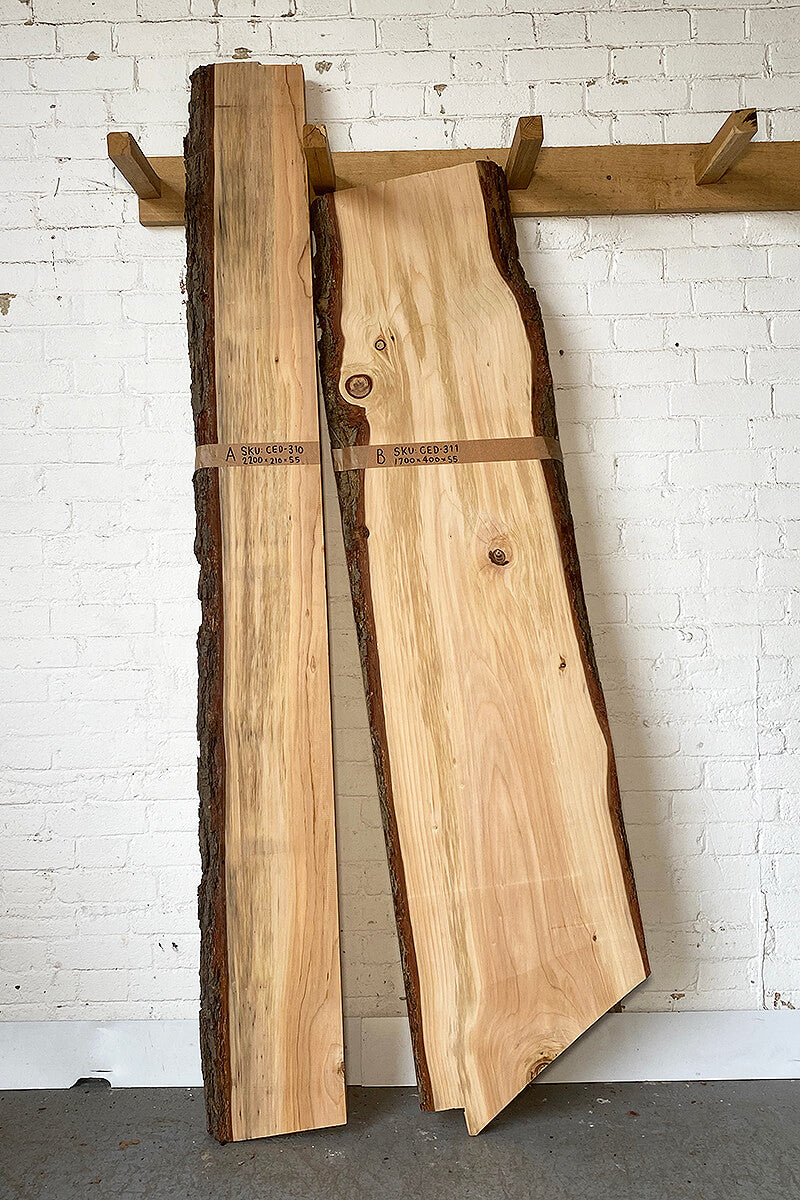 Blue Atlas Cedar - Waney Edge Boards Front