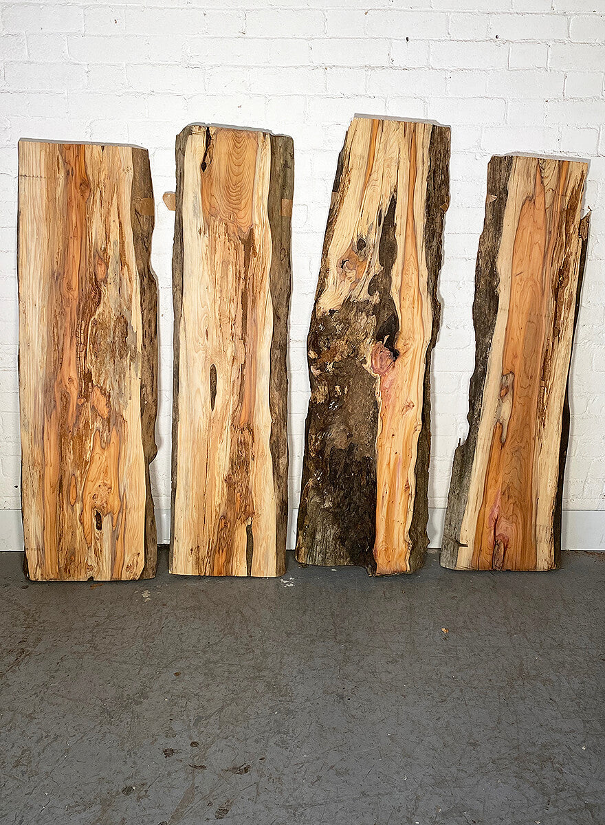 Yew - Double Live Edge Boards Back